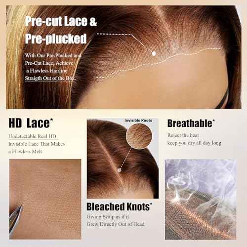 Chocolate Brown Wig Wear And Go Glueless Wigs Human Hair Pre Plucked Pre Cut Colored Water Wave Wavy Chocolate Brown 4x4 Hd Lace Front Wig For Black Women Glueless Wigs Curly Wig Human Hair #4 20inch