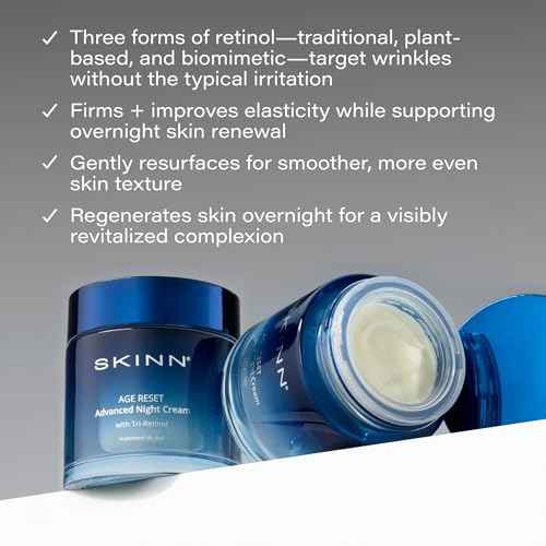 SKINN Advanced Night Cream for Face, 1.7 Fl Oz - Deep Wrinkle Cream for Women & Men for Fine Lines, Uneven Skin Tone & Sagging Skin - Facial Moisturizer Skin Care for Vibrant & Healthy-Looking Skin