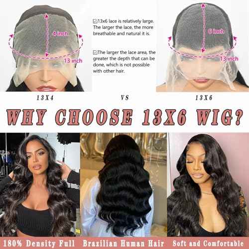 28 Inch 13x6 Body Wave Lace Front Wigs Human Hair Pre Plucked Glueless Wigs Human Hair 180% Density Body Wave 13x6 HD Transparent Frontal Wigs Lace Front Wigs for Women