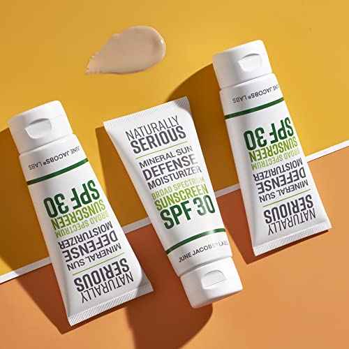 Naturally Serious | Mineral Sun Defense Moisturizer Broad Spectrum Sunscreen SPF 30, Mineral Sunscreen SPF 30, Sunscreen Moisturizer For Face, Vegan Skincare, Cruelty-Free Skincare