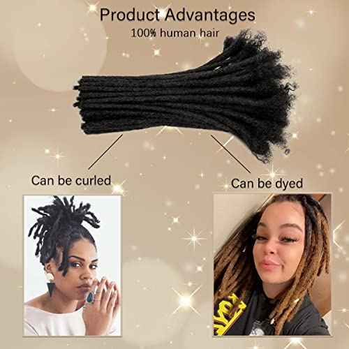 Loc Extension Human Hair 18 Inch 30 Strands Human Hair Loc Extensions Permanent Dreadlock Extensions for Women Men (Width 0.8cm #1B)