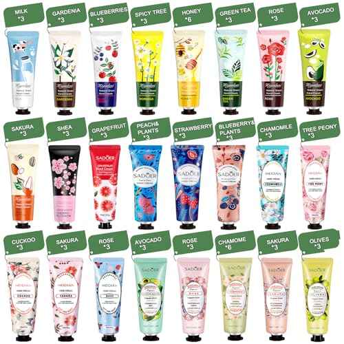 Hand Cream Gifts Set For Women, Teacher Appreciation Gifts, Bulk Hand Lotion for Dry Cracked Hand, Mini Travel Size Hand Cream, Christmas Birthday Mothers Day Gift for Teacher Nurse Coworker