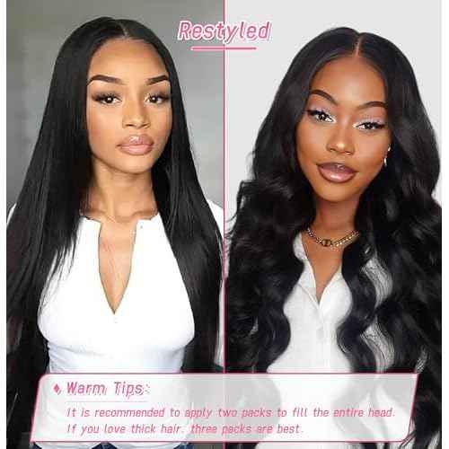 Essent Seamless Sleek Straight Clip in Hair Extensions Seamless Real Human Hair, 16 Inch 1Pack 130g 7Pcs Human Hair Extensions for Women Natural Black