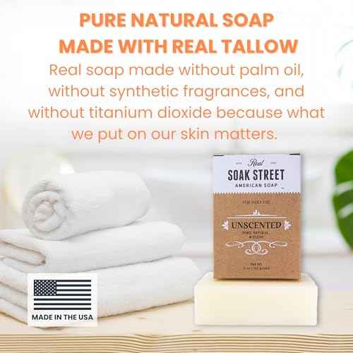 Real American Soap (Variety Bundle, 3 Pack) ? Natural Bar Soap Made with Grass-Fed Tallow, Conditioning Lard, & Pure Coconut Oil ? Unscented, Charcoal & Tea Tree Oil, & Lavender Goat Milk