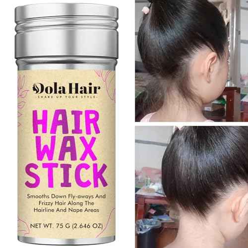Dolahair Hair Wax Stick - Flyaway Control and Styling Pomade for Kids, Women, and Men - Accessorie Slick Back Hair Brush Kit Hair Bun Maker (Pack of 4)