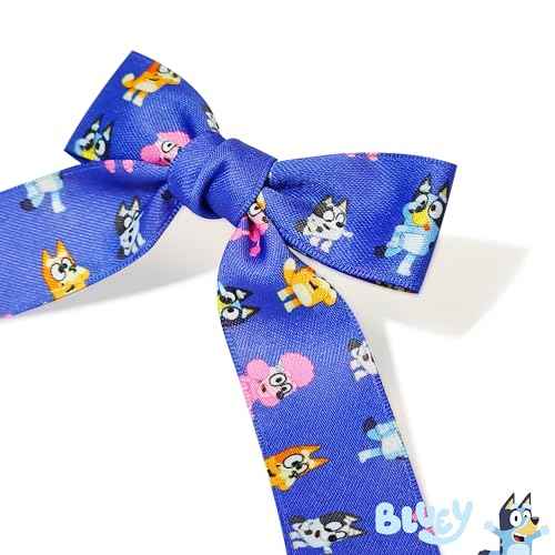 Bluey Printed Long Tail Hair Bow Set for Girls ? 7-Pack Printed Bows with Alligator Clips ? Cute Hair Accessories for Kids Ages 3+
