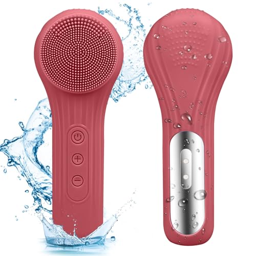 Silicone Face Scrubber Exfoliator, Silicone Face Wash Brush for Men & Women, Ipx7 Waterproof Rechargeable Facial Cleaner for Deep Cleansing, Exfoliating, Massage Face Scrubber