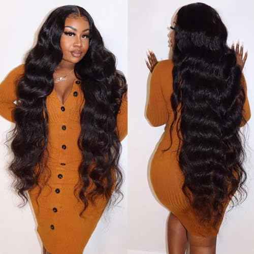 30 Inch Wear and Go Glueless Wigs Human Hair Pre Plukced Pre Cut 5x5 Hd Lace Closure Wigs Human Hair for Women 180% Density Ready to Wear Glueless Body Wave Lace Front Wigs No Glue Wigs