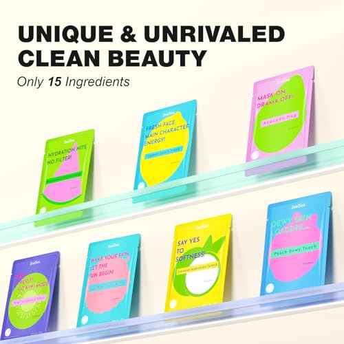 ZealSea Clean Beauty Face Masks Skincare, Minimalism 15 Ingredients Sheet Mask, Dopamine Color Design Facial Mask, Sleepover & Slumber Spa Party Supplies, Women Teen Girl Gifts Trendy Stuff, 14 Pack