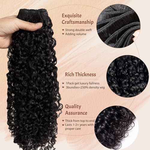 Burmese Bundles Premium Raw 100% Human Hair Water Wave High Rate 15A Unprocessed No Stray Short Hair Extensions Triple Lifespan Excellent Fullness Extra Thick From Top to End Black 20inch