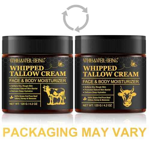 WHLH & WELL-BEING Beef Tallow for Skin, Beef Tallow and Honey Balm, Moisturizer for Face & Body Skin Care(1Pack) 119g