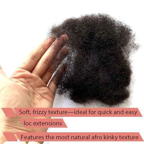 Tight Afro Kinky Human Hair for Dreadlocks,Ideal for Making Locs,Repair Extensions,Twist or Braids 4 Bundles/Package Darker Brown #2 16inch