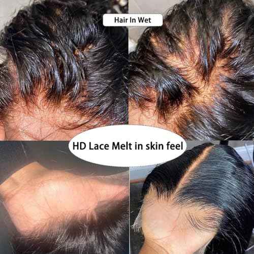 14 Inch SKINLIKE HD Lace Frontal 0.10 mm Ultra-thin Invisible 13x6 Lace Frontal Body Wave Pre Plucked Natural Hairline 12A Silk Straight Brazilian Human Hair Natural Color