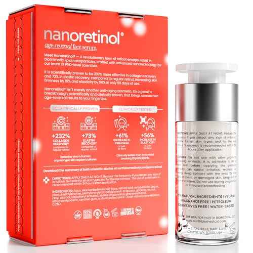 NANORETINOL, the Retinol Serum 232% more Effective - Clinically Proven - Encapsulated Nano Retinol Serum for Face & Eye Contour - Anti-Aging & Dark Spots Remover - Less Irritating than Tretinoin