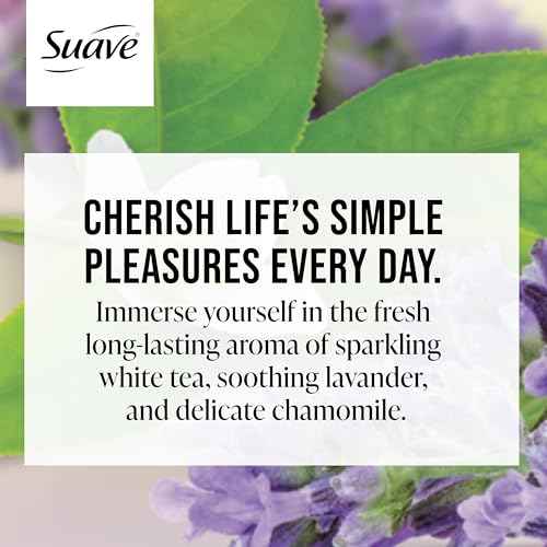 Suave Moisturizing Body Wash Women, White Tea and Lavender with Vitamin E and Aloe Extracts, No Parabens, No Phthalates, 18 Oz (Pack of 6)