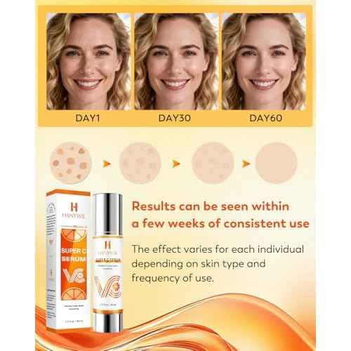 HANYWIL 20% Super Vitamin C Serum for Mature Skin 30-70 Women, Dark Spot Remover with Hyaluronic Acid & Active Lock Tech, Hydrating Total Package Serum for Wrinkles & Firming, Even Skin Tone, 1.7fl oz