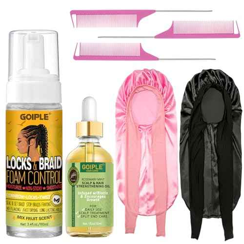 Braid Foam Control Mousse for Braids, Twist, Locs - No Flake, Moisturizing Mousse with Rosemary Oil for Hair Growth - Easy to Apply with Sleep Bonnets