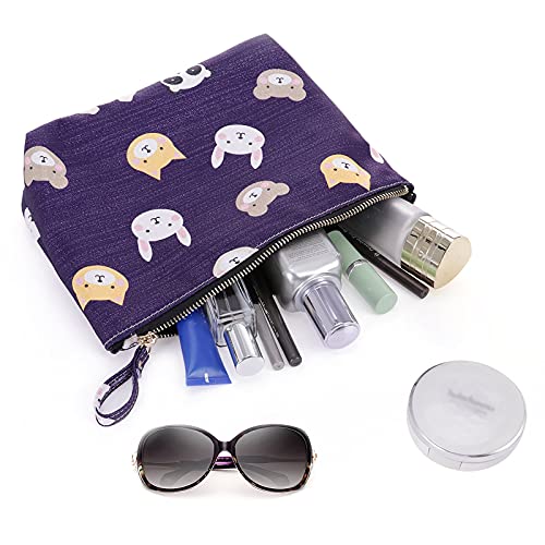 HAWEE Large Makeup Bag for Women Zipper Pouch Travel Cosmetic Organizer Animal Print, Unicorn