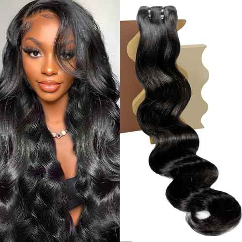 Lynch 15A Body Wave Bundles Human Hair, 22 Inch Real 100% Unprocessed Raw Cambodian Hair 1 Bundle, Plush Thick Cambodian Virgin Hair 105 Gram Per Bundle Natural Black For Woman