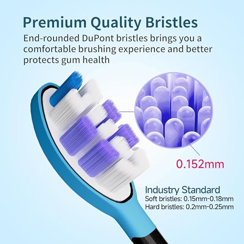 Electric Toothbrush Replacement Heads, 8 Pack Adults Kids 7+ Sonicare Toothbrush Replacement Brush Heads Sensitive Replacement Heads C2 C3 G2 G3 A3, Black