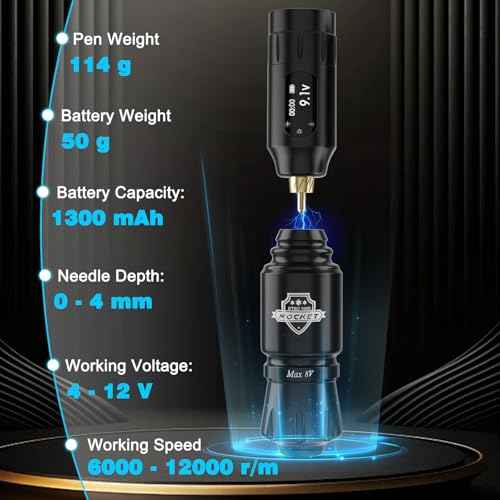 Tattoo Gun Kit - Perfessional Tattoo Machine Kit for Beginners Complete Tattoo Set with 2 Batteries Rotary Tattoo Pen & 20Pcs Cartridge Needles for Artist Starter Tattoo Supplies (Battery-II-82Pcs)