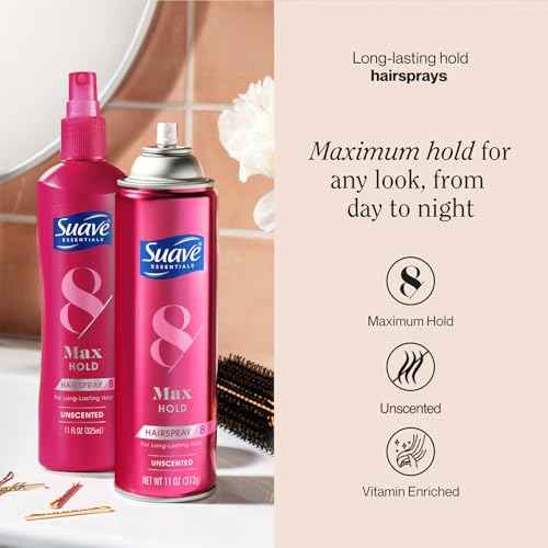 Suave+ Hairspray, Unscented, Max Hold Bundle ? Non-Aerosol Hairspray + Aerosol Hairspray, 11 Oz Ea (2 Piece Set)