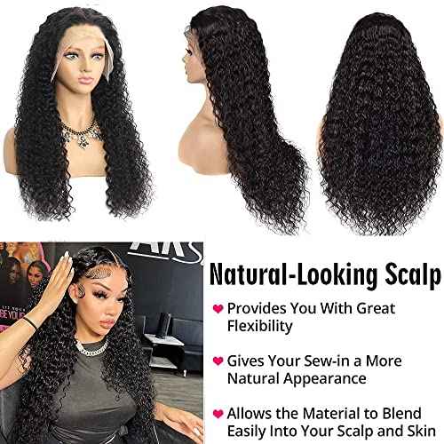 30 Inch Lace Front Wig Human Hair for Black Women 180% Density HD Transparent 13x4 Deep Wave Lace Front Wigs Human Hair Pre Plucked Wet and Wavy Brazilian Curly Glueless Lace Frontal Wigs (30Inch£©