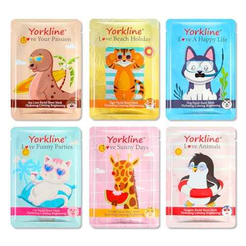 Animal Facial Sheet Mask, Spa Mask, Party Present for Her, Character Sheet Mask for Kids, Girls Night, Fun Face Mask with Animal Character