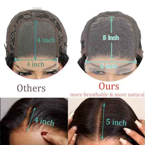 Odir Water Wave 5x5 Lace Closure Glueless Wigs Human Hair 26 Inch Reddish Brown 180% Density Brazilian Hair Wet and Wavy HD Lace Closure Wigs Curly Lace Front Wigs Pre Plucked with Baby Hair