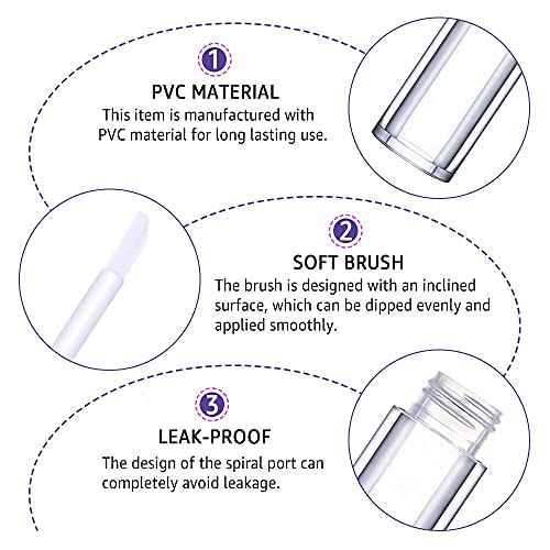 AMORIX 72 Pack 5ml Crystal Rhinestone Lip Gloss Tubes with Wand 5ml Empty Lip Gloss Containers Lipgloss Bottles with Stoppers 4pcs Syringes + Labels for DIY Lip Gloss Balm
