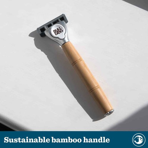 BULLDOG Skincare - Sensitive Bamboo Razor Smooth Glide Razor Handle + 2 Blade Refills