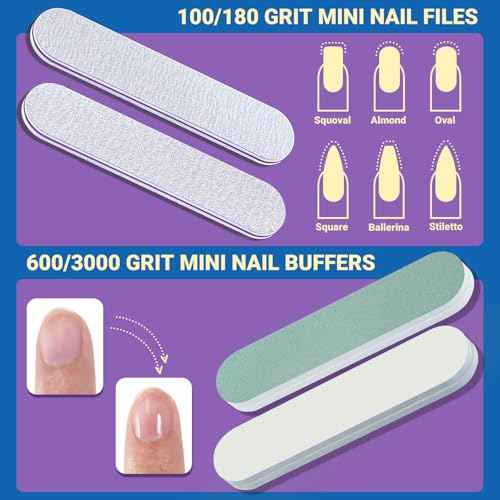 TsMADDTs 12PCS Nail Soaking Bowl Acetone Gel Polish Remover Kit with 2PCS Soak Off Bowls Manicure Bowls for Hands, Cuticle Remover Tools, Cuticle Oil, Files, Buffers, Brush, Dip Removal Kit