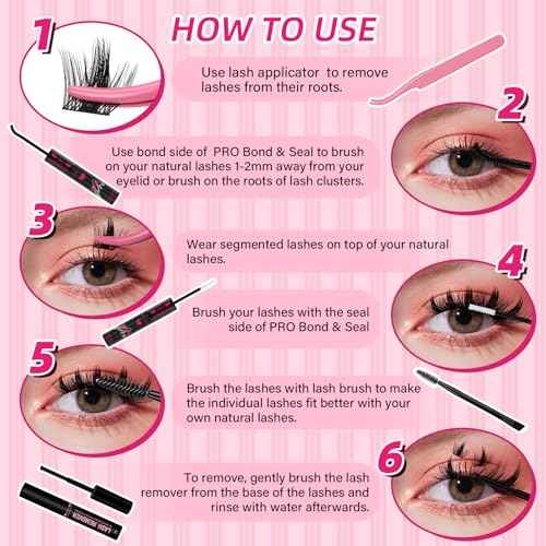 PRO LASHBEAUTY Manga Lash Clusters, California Sunset Lash Clusters Eyelash Clusters 10-18 Mixed Cluster Eyelash Extensions Reusable & Comfortable (Sunset, 10-18mix)