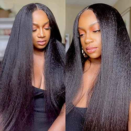 FQ Kinky Straight Bundles Human Hair 24 inch 10A Brazilian Kinky Straight Hair Weave Extensions For Black Women 100g/bundle Natural Color