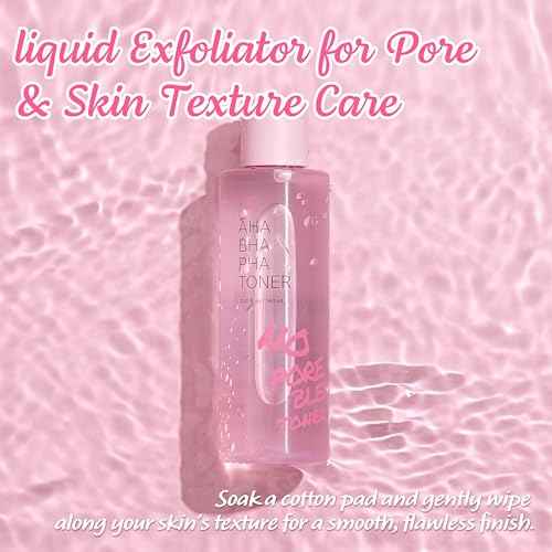 TOUCH IN SOL No Poreblem AHA BHA PHA Toner - Glycolic & Salicylic Acid Liquid Exfoliator - Makeup Prep & Pore Cleanser - Exfoliate, Soothe & Refresh Skin for Brighter Complexion