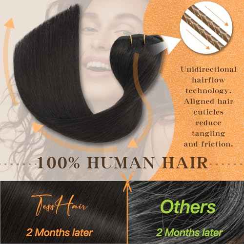 Remy Hair Extensions Clip in Human Hair Natural Black Clip in Extensions Real Human Hair 18 Inch Real Hair Extensions Clip in Human Hair Straight Human Hair Clip Ins 120g 7Pcs