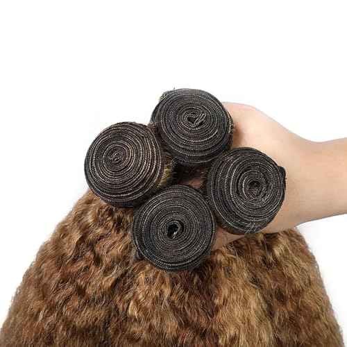 P427 Highlight Blonde Bundles Human Hair Brown Kinky Straight 3 Bundles 26 28 30 Inch Unprocessed Brazilian Virgin Remy Honey Blonde Yaki Straight Bundle Human Hair Extensions
