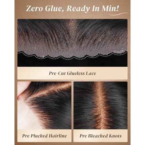 Arabella 5x6 Wear and Go Glueless Wigs Human Hair 210% Density Glueless Wig 12a Pre Cut Lace Front Wigs Human Hair 100% Pre Bleached Plucked Body Wave Wig (20inch, 5X6 Body Wave)