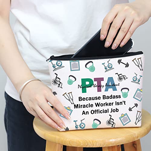 PTA Cosmetic Makeup Bag Physical Therapy Assistant Gift Physical Therapist Appreciation Gift PTA Graduation Gift (PTA BS)