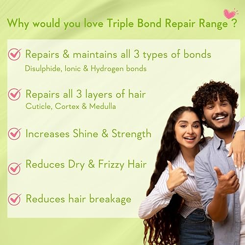 WishCare Triple Bond Repair Booster Serum - 10% AminoPeptide Complex - Repairs Damaged & Frizzy Hair 100ml