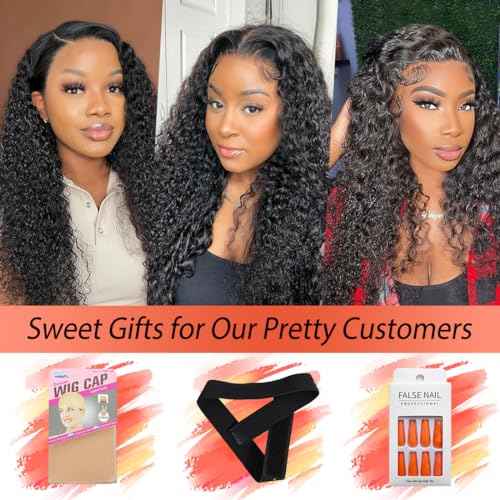24 Inch Kinky Curly Lace Front Wig Human Hair 13x4 Wear and Go Glueless Wigs Human Hair Pre Plucked with Baby Hair HD Deep Jerry Curly Wave Lace Frontal Wigs 150% Density Full and Thick