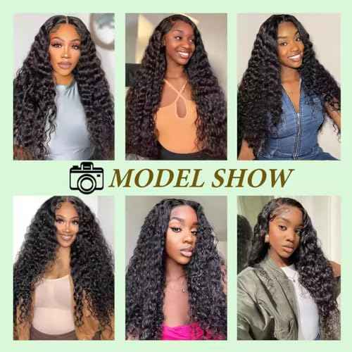 12A Water Wave Human Hair (20 22 24 Inch) 100% Unprocessed Deep Curly Weave Brazilian Human Hair Bundles Full And Thick Virgin Raw Hair Extensions Natural Color