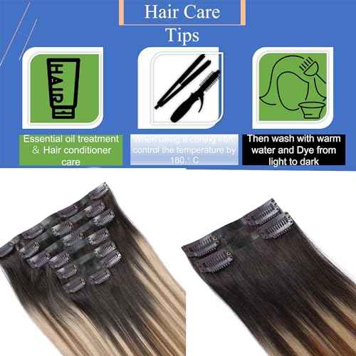 human hair clip in extensions 120g 7pcs PU Clip seamless clip in hair extensions human hair 14Inch P216 Dirty Blonde to Caramel Blonde