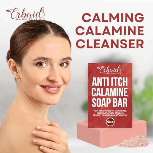 Calamine Soap Bar for Itching ? All Natural Instant Itch Relief ? Calming Calamine Soap for Itchy Skin, Insect Bite, Eczema, Poison Ivy Rash, Chicken Pox ? Pure Raw Anti-Itch Body Wash Made in USA