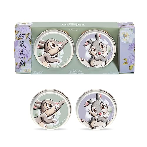 MAD BEAUTY Disney Beauty of Bambi Thumper Lip Balm Duo, Coconut & Vanilla Lip Balms, Hydrate, Soften, Moisturize, Scented, Fragranced