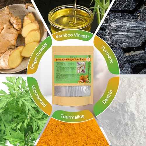 122 Pads Foot Pads Natural Turmeric & Ginger, Wormwood, Bamboo Vinegar, Included 62Pads Goodnight Patches and 62 Adhesive Sheets