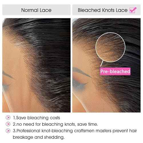 NEWMI 20 inch 13x6 Full Lace Frontal Wigs Human Hair 200 Density Straight Hair Natural Black 13x6 Lace Front Wig Human Hair Preplucked Unprocessed Remy Raw Virgin Hair Wigs for Black Women