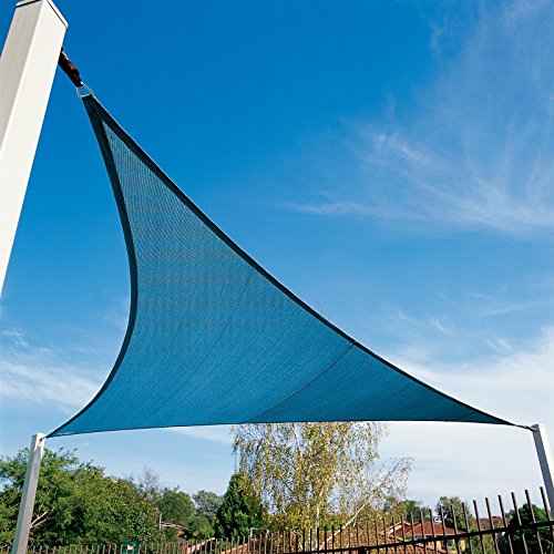 Coolaroo Coolhaven Shade Sail - 95% UV Block Breathable Outdoor Sun Shade with Stainless Steel Hardware for Patio, Deck, Garden, or Pool, 12 ft Triangle, Sahara