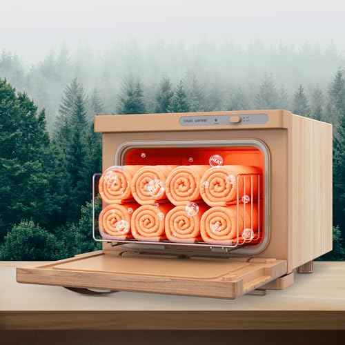 Towel Warmer Cabinet, 8L Hot Spa Small Towel Warmer Heating Use for Facial Spa, Hair Beauty, Salon Equipment and Home - Wood