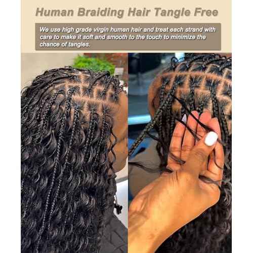 Bulk Human Hair for Braiding - 12A Curly Human Hair Bundles for Black Women - 20 inch, Deep Wave, No Weft, Boho Braids - 100% Unprocessed Brazilian Virgin Human Hair Extensions - Beauty Youth